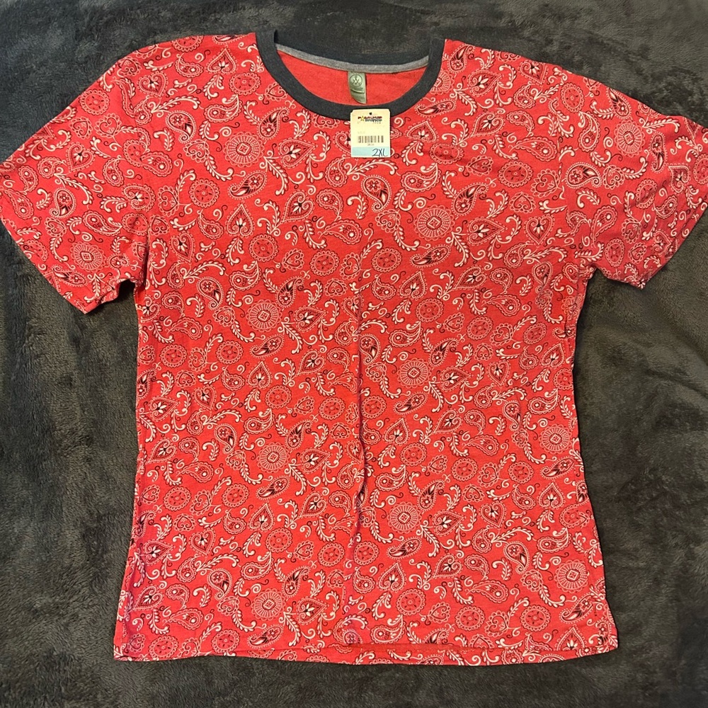 Alternative Red Paisley Short Sleeve Tee